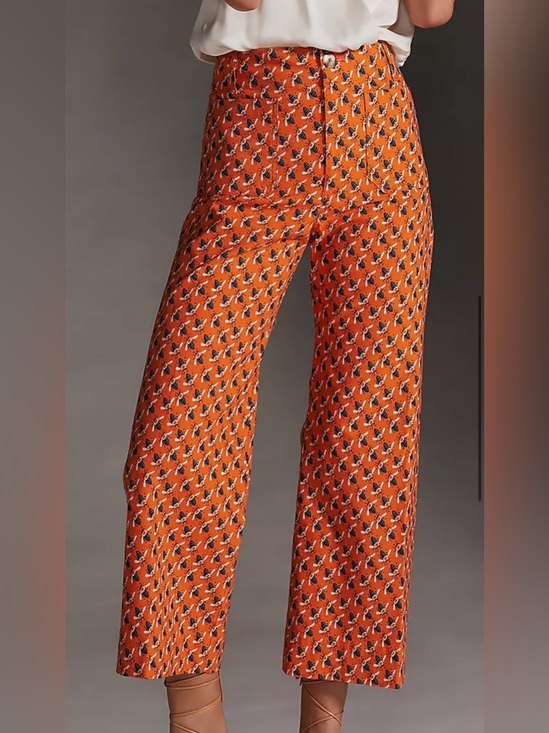 Anthropologie Pants - Anthropologie Maeve x Sarah Gordon Colette Cropped Bee Print Pants Size 14